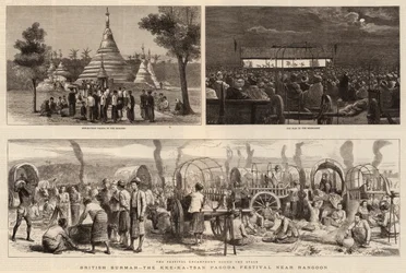 Britisch-Burma, das Kke-Ka-Tsan-Pagodenfest in der Nähe von Rangoon